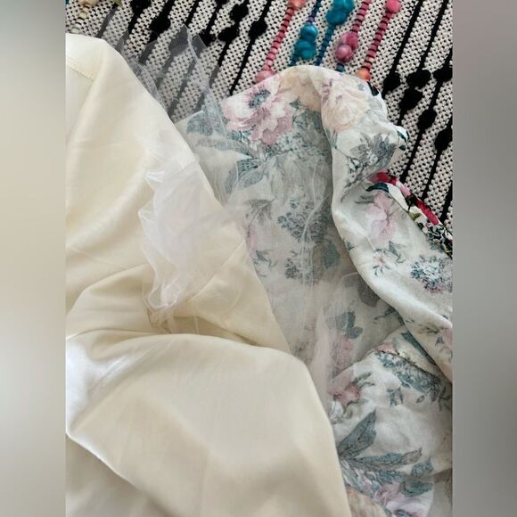 Emerald Sundae Pink Maroon Yellow Linen Blend Fit & Flare Dress Sz 7 Feminine - Picture 12 of 13